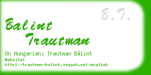 balint trautman business card